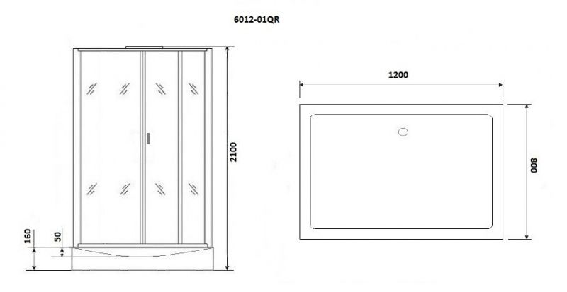 Душевая кабина Niagara Premium NG- 6012-01QR 80x120