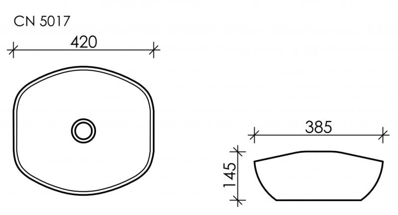 Раковина-чаша овальная Ceramica Nova Element CN5017 42х39 см