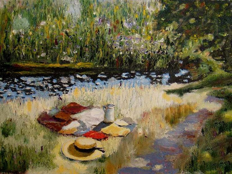 Картина "Завтрак на траве" Григорий Жадько