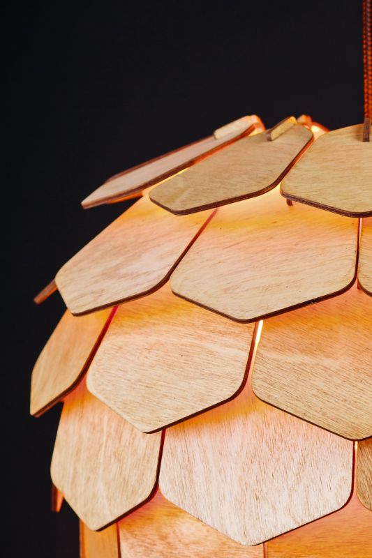 Подвесной деревянный светильник Woodshire Астеко 1330vi