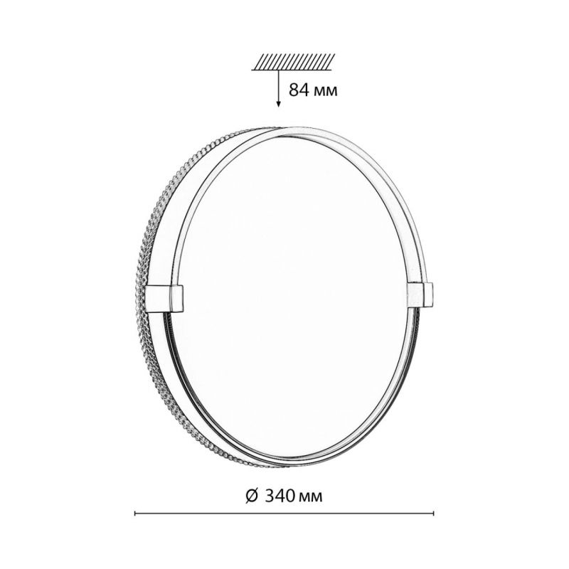 Светильник Sonex PALE SN пластик/белый/черный/золотой LED 30Вт 4000К D340 IP43 OLIDI BLACK  7647/CL