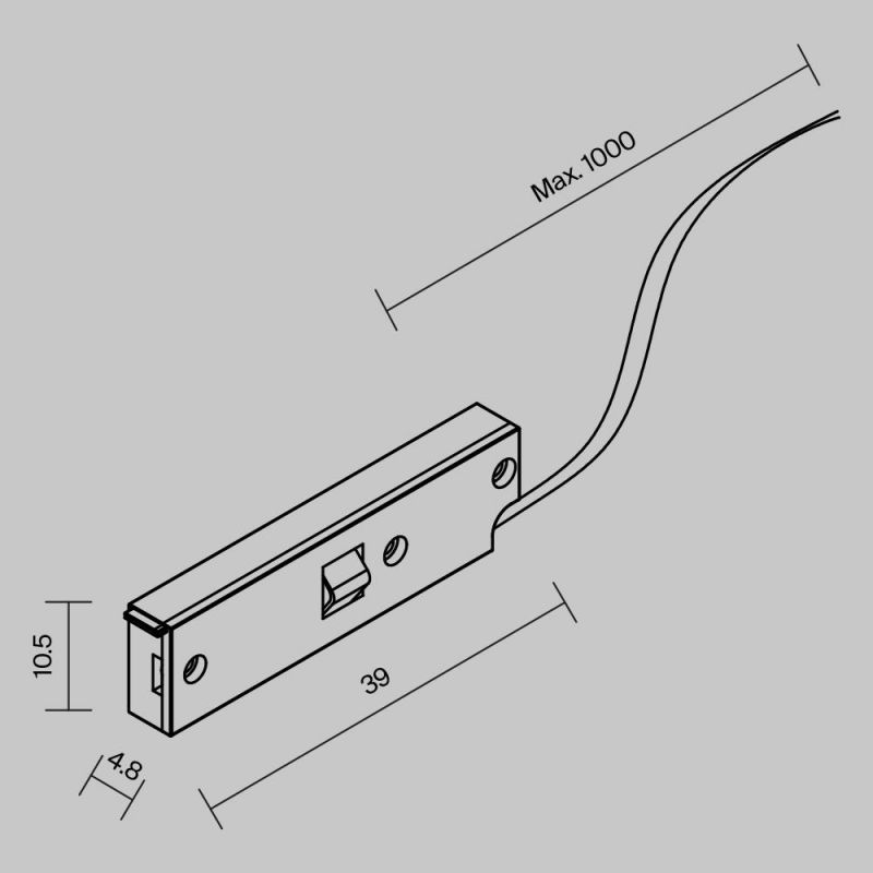 Ввод питания Maytoni Accessories for tracks Levity TRA184B-1B-100