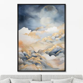 Репродукция картины ArtNoMore на холсте Clouds over the mountains, No 1, 2024г.