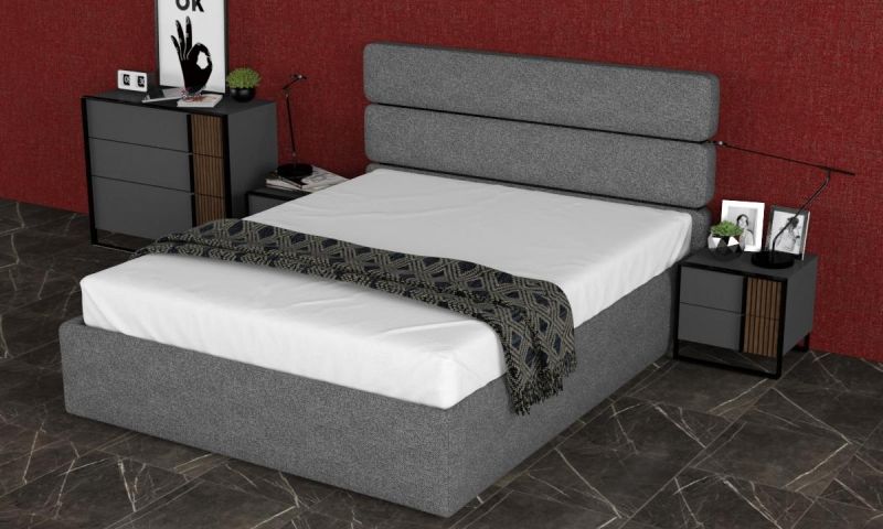 Кровать с подъёмным механизмом R-Home Haiden Grey серая 1.6м BD-3125699 фото 9