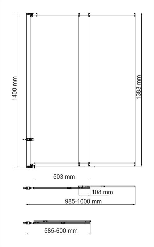 Стеклянная шторка WasserKRAFT Main 41S02-100 LM фото 3