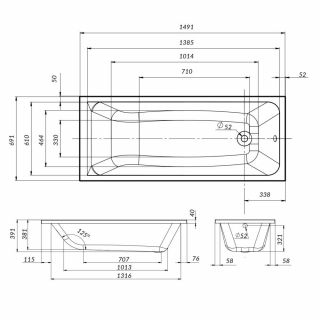Каркас AM.PM Gem W90A-150-070W-R