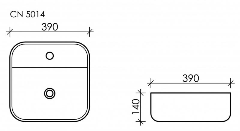 Раковина-чаша квадратная Ceramica Nova Element CN5014 39х39 см
