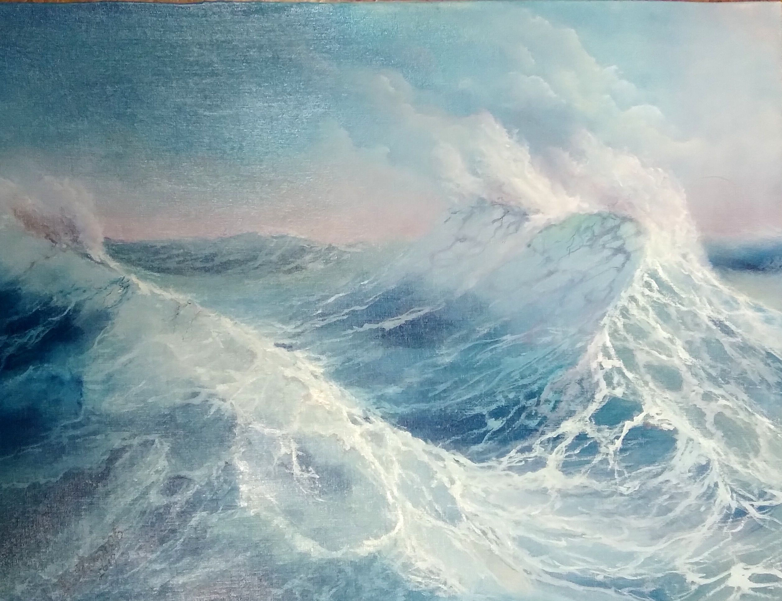 Любовь среди волн океана. Картина волна. Картина волна вйвозовского.