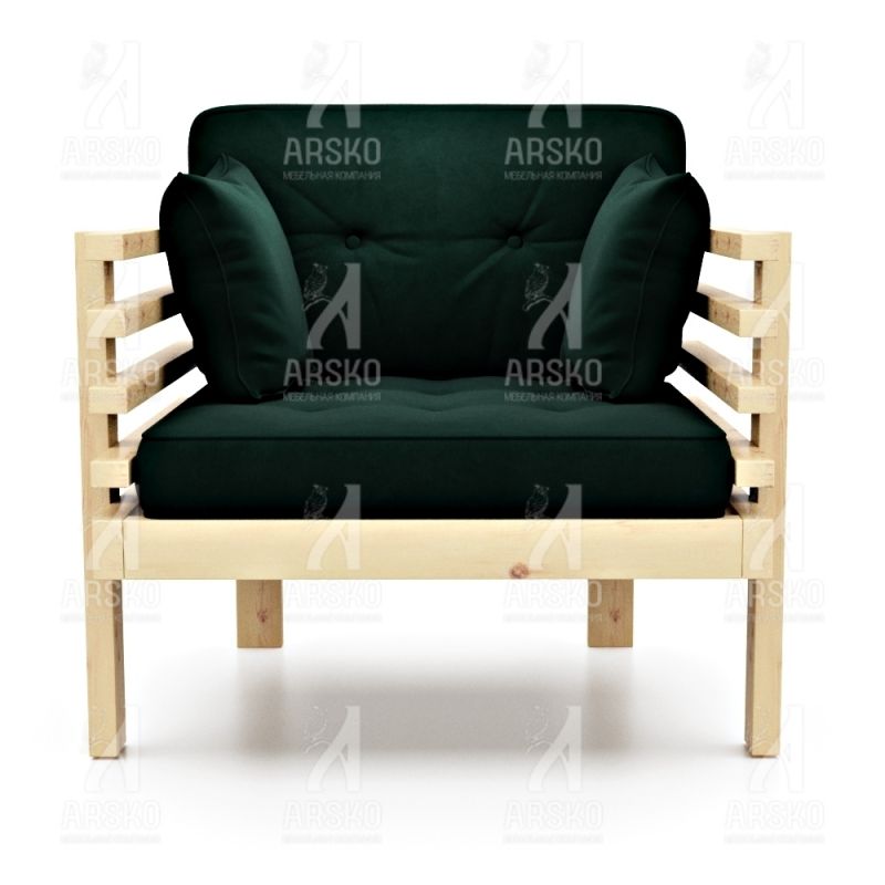 Кресло Стоун сосна зеленый велюр BD-2153422