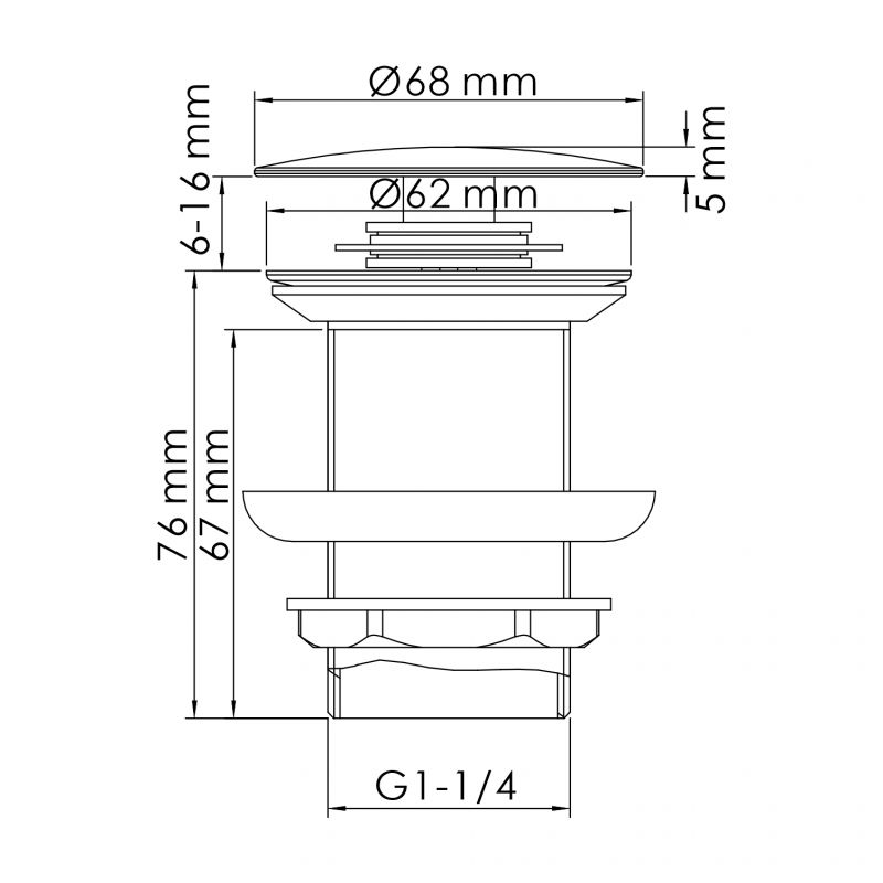 Донный клапан WasserKraft Sauer A248 золото