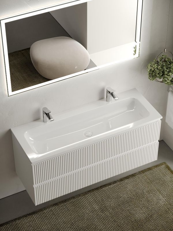 Тумба под раковину подвесная Sancos Snob R SNR120W Bianco 120 см R фото 12