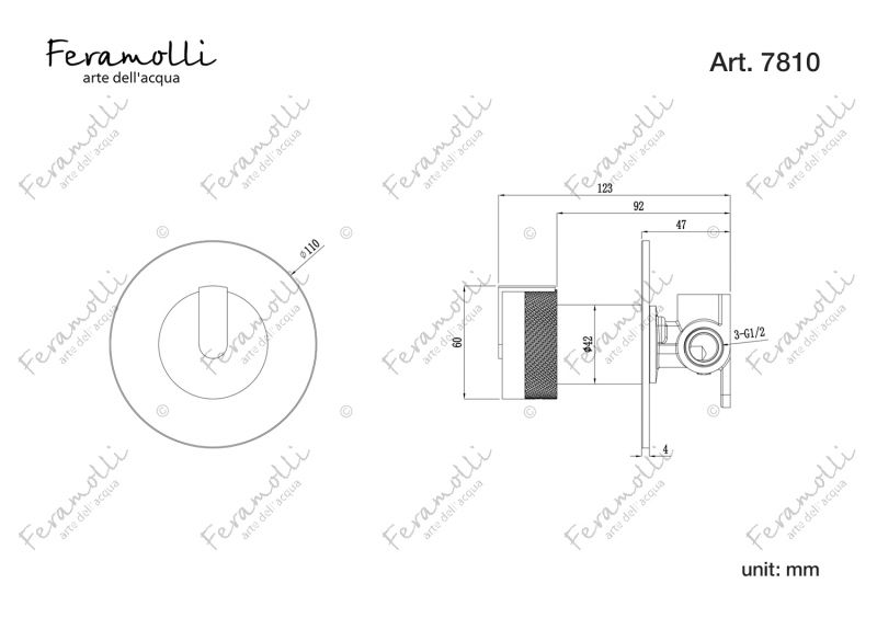 Смеситель  Feramolli C7810MB хром / мрамор