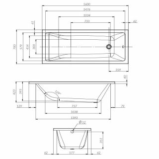 Каркас для ванны AM.PM Gem W93A-160-070W-R 160х70 см