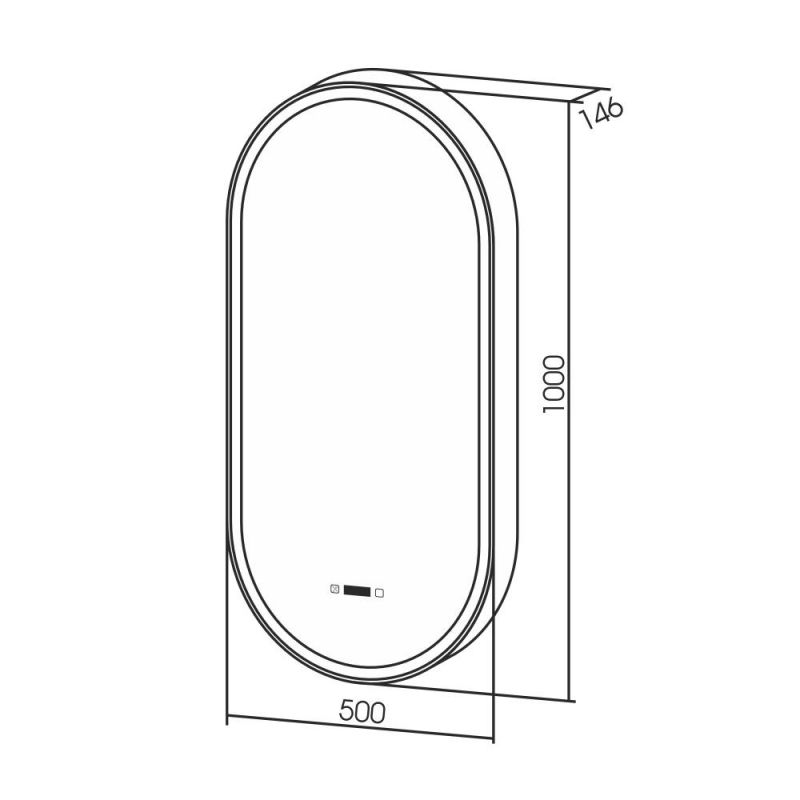 Зеркальный шкаф ABBER Kontur AG6339SWHB, 50х100 см, с подсветкой