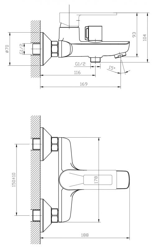 Смеситель для ванны ESKO Belgrade BD 54