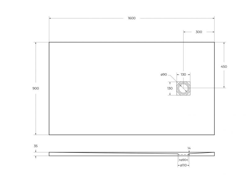 Душевой поддон BelBagno UNO TRAY-MR-UNO-AH-160/90-35-W-BO 160x90 фото 5