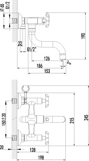 Смеситель для ванны Lemark LM7512C