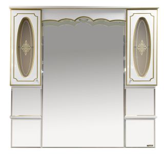 Зеркальный шкаф Misty Монако-120 Л-Мнк04120-013Л белая патина