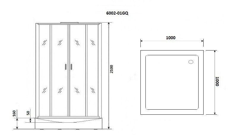 Душевая кабина Niagara Premium NG- 6002-01GQ 100x100