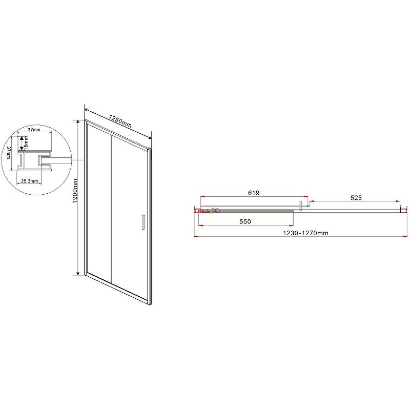 Душевая дверь Vincea Garda VDS-1G125CL