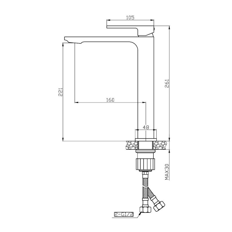 Смеситель для раковины Orange Lutz M04-121w белый