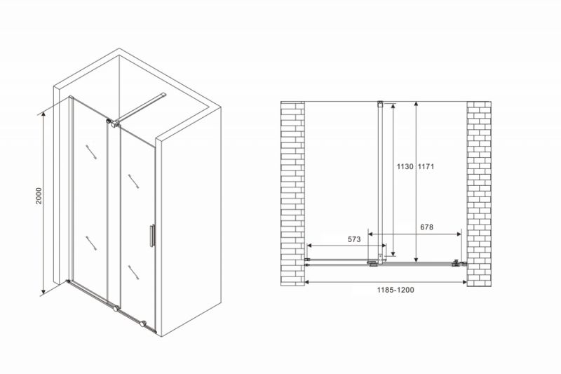 Душевая дверь ABBER Komfort AG90120 120 см.