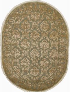 Индийский ковер из шерсти и арт-шёлка Carpet «KING OF AGRA» NO67-LBLU-LBLU14855(Oval) 200 x 305 см