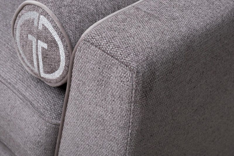 Диван трехместный шенилл коричневый с кантом Garda Decor BD-3145081 фото 3