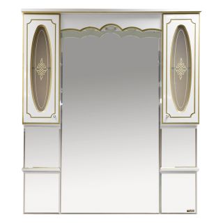 Зеркальный шкаф Misty Монако-100 Л-Мнк04100-013Л белая патина