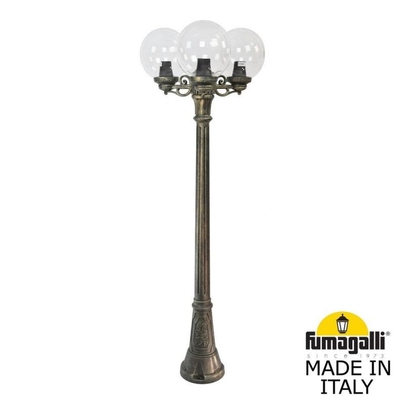 Садово-парковый фонарь Fumagalli GLOBE 250 бронза, прозрачный G25.158.S30.BXF1R фото 1