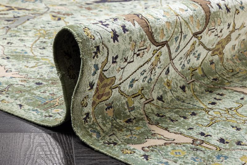 Индийский ковер из шёлка Carpet «WISTERIA» AKWS1441-FLICHEN-MSGREEN 307 x 394 см