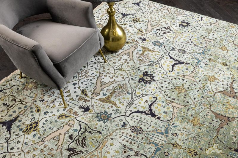 Индийский ковер из шёлка Carpet «WISTERIA» AKWS1441-FLICHEN-MSGREEN 307 x 394 см