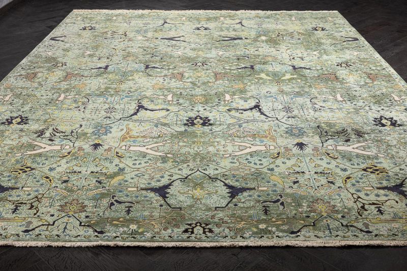 Индийский ковер из шёлка Carpet «WISTERIA» AKWS1441-FLICHEN-MSGREEN 307 x 394 см