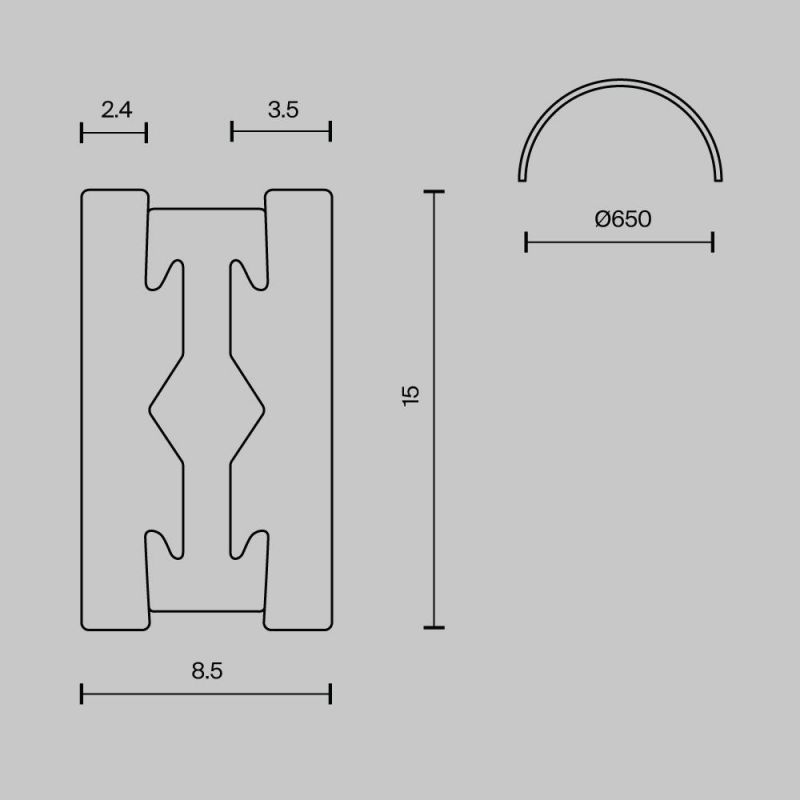 Шинопровод накладной/подвесной Maytoni Busbar trunkings Flarity TRX154-SR-D650-BS