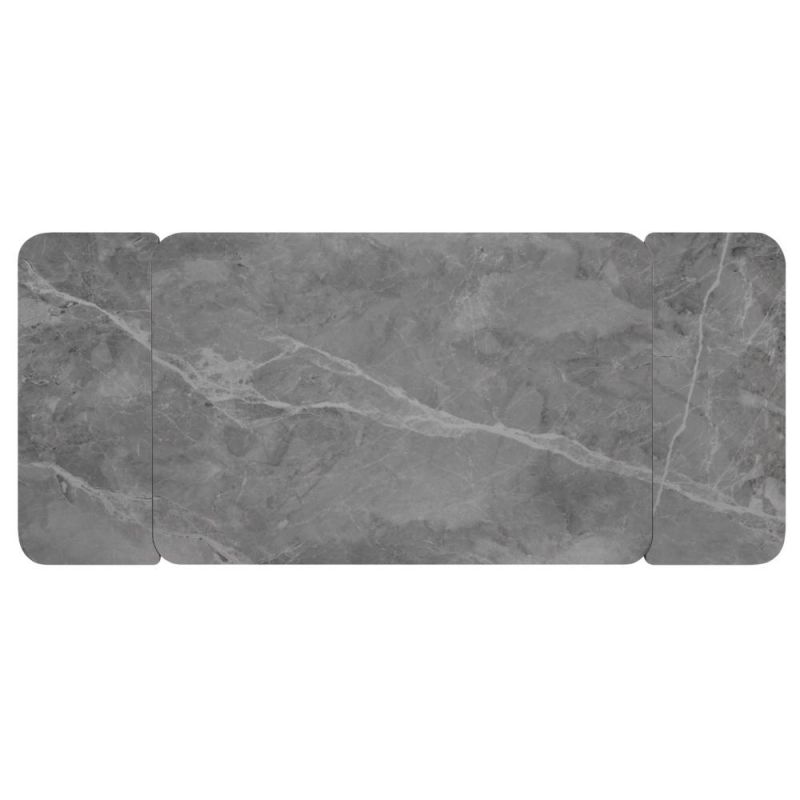Стол BRADEX Home Arthur раскладной 120-184x80x75см, керамогранит серый мрамор Greys Grey, чёрный BD-3066262 фото 3