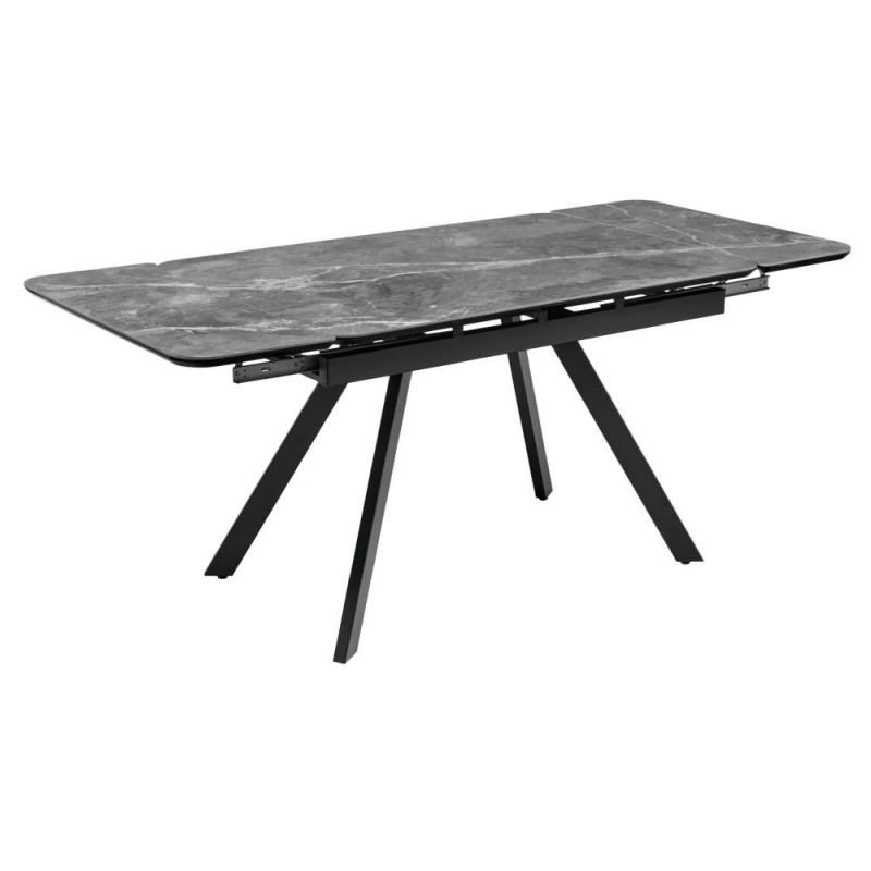Стол BRADEX Home Arthur раскладной 120-184x80x75см, керамогранит серый мрамор Greys Grey, чёрный BD-3066262 фото 8