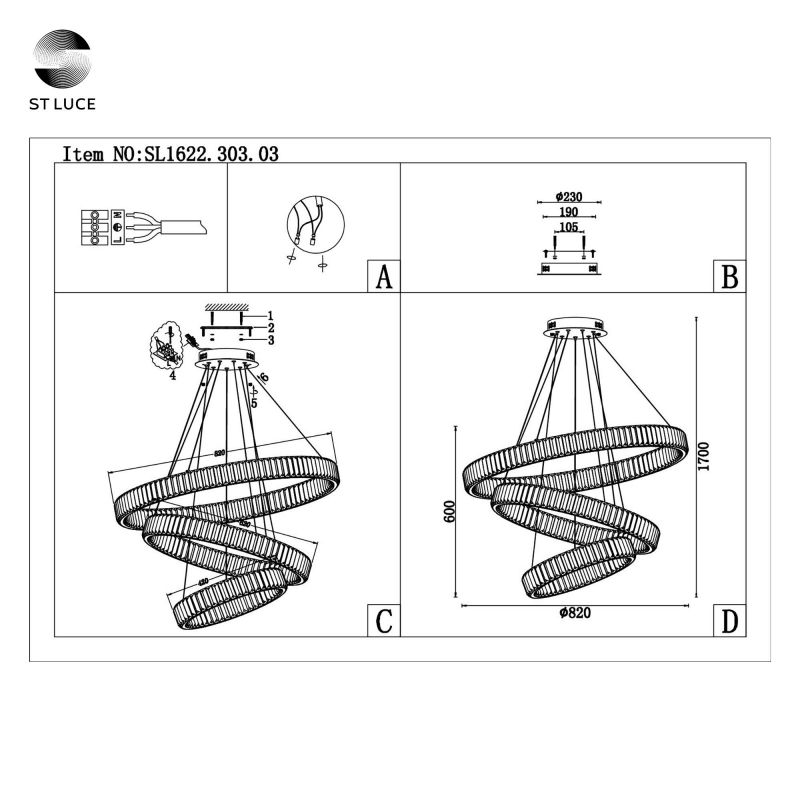 Люстра подвесная ST Luce Tivoli SL1622.303.03