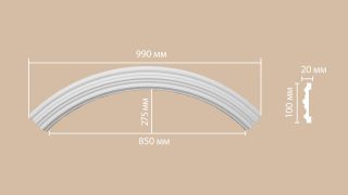 Радиус [1/4 круга] Decomaster 897902-120 (Rнар. 700 | Rвн. 600мм)