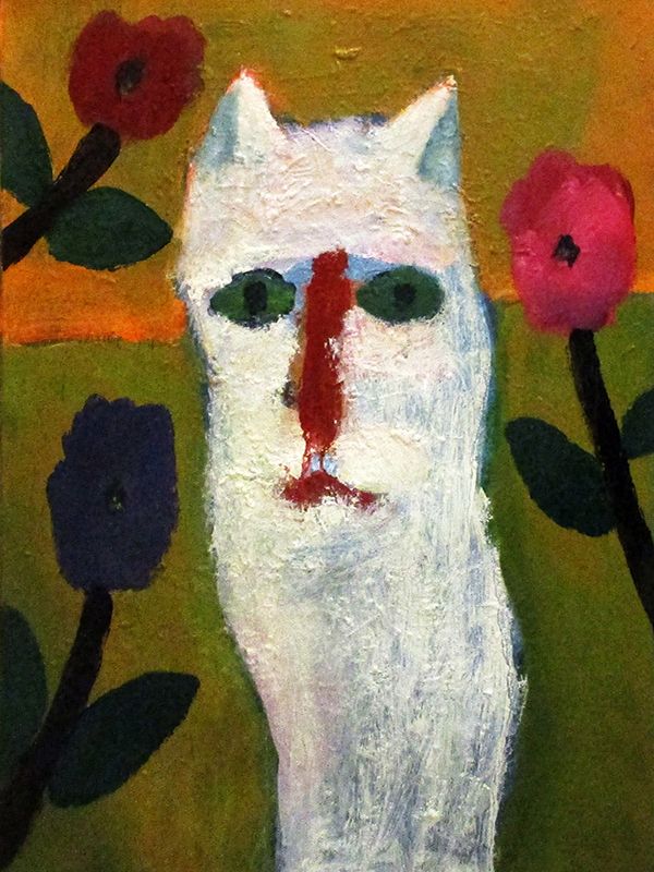Картина "Белый кот" 60x80 Желнов Николай