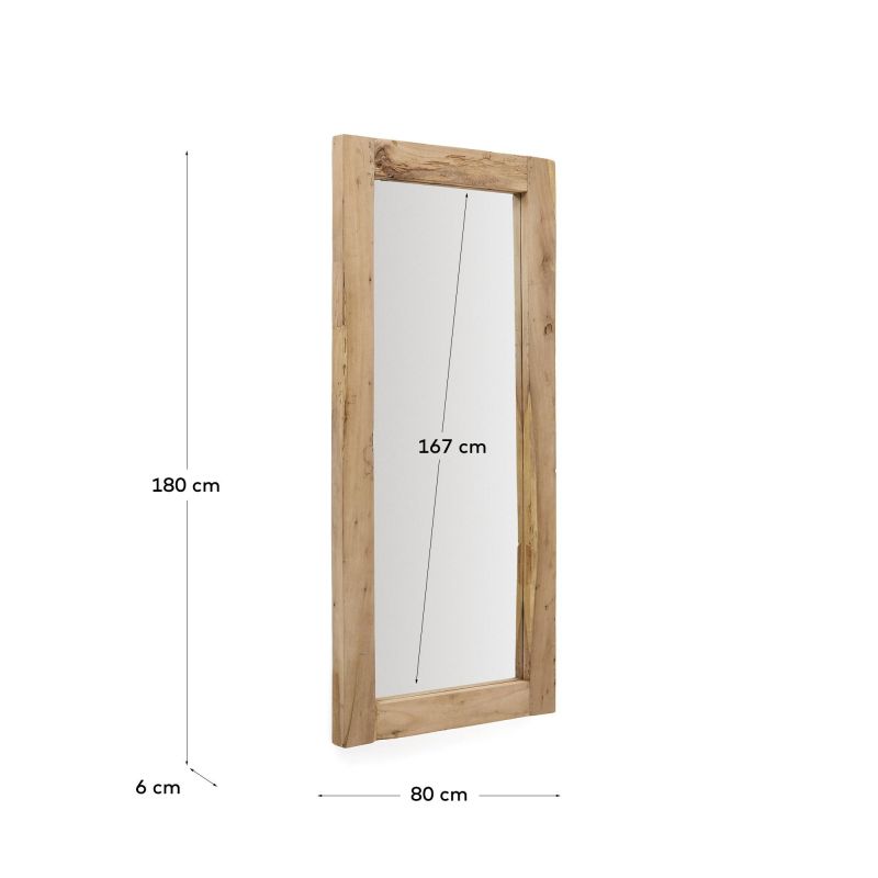Деревянное зеркало La Forma (ex Julia Grup) Maden BD-2860465 с натуральной отделкой 80 х 180 см