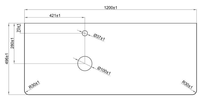 Столешница Misty Роял MA01-120 120 см, серая