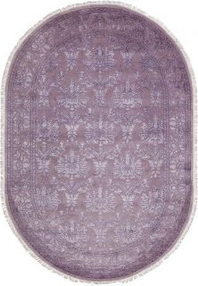 Индийский ковер из шерсти и арт-шёлка Carpet «KING OF AGRA» NO55-GRY-GRY 3-1(Oval) 123 x 179 см