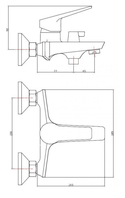 Смеситель для ванны ESKO Murano MR 54