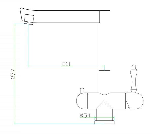 Смеситель для кухни Zorg Inox SZR-1017-7B