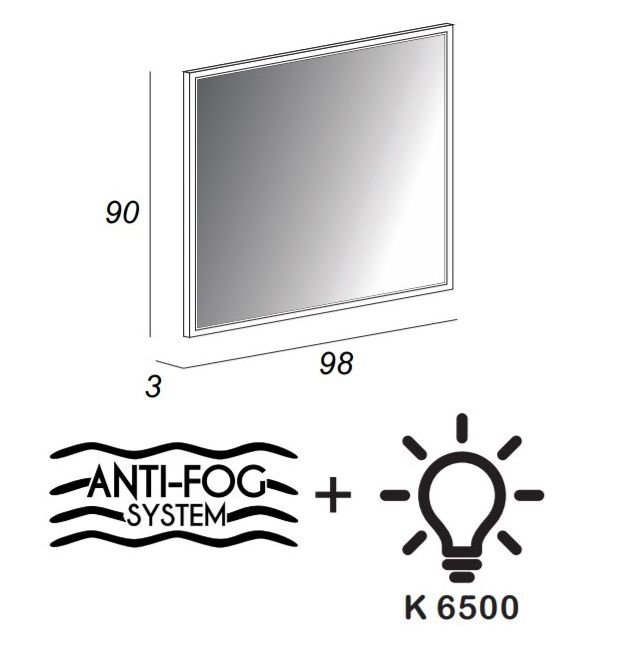 Зеркало Cezares 45047 LED 98х90