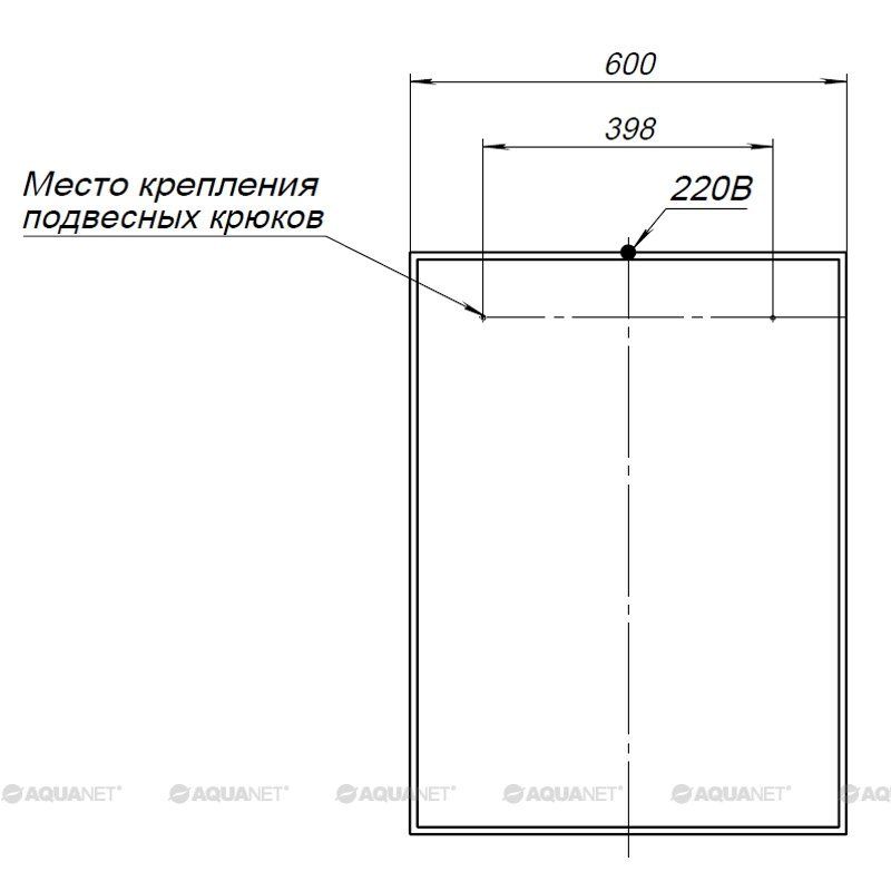 Зеркало Aquanet Nova Lite 60 дуб рошелье LED 00242621