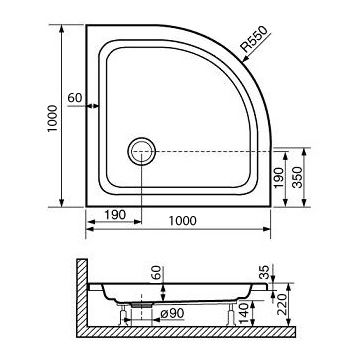 Душевой поддон RGW STYLE P 16180400-11 100x100 см