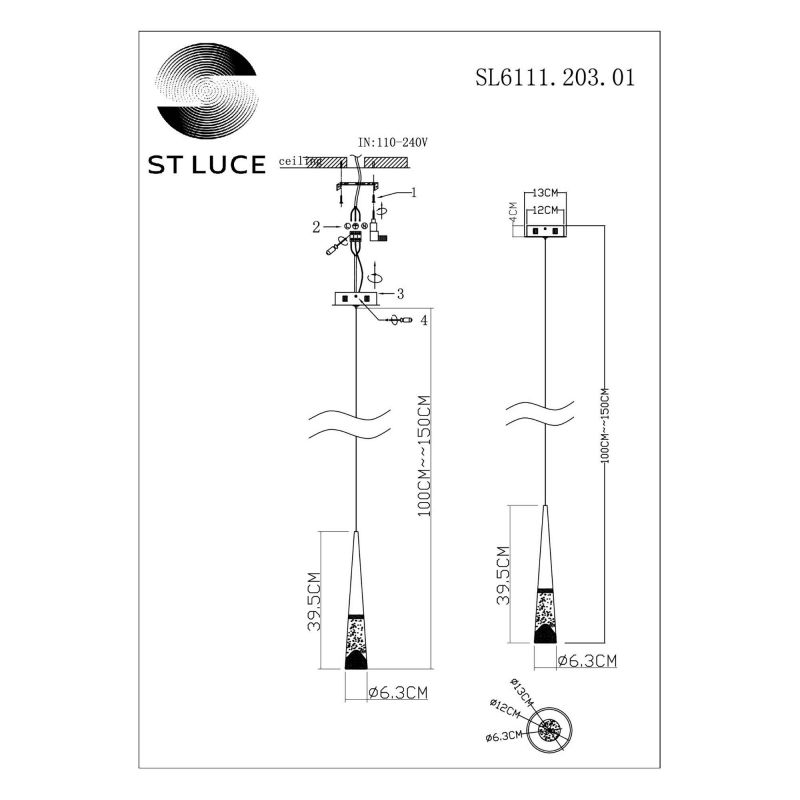 Подвесной светильник ST Luce Sollen SL6111.203.01 фото 6