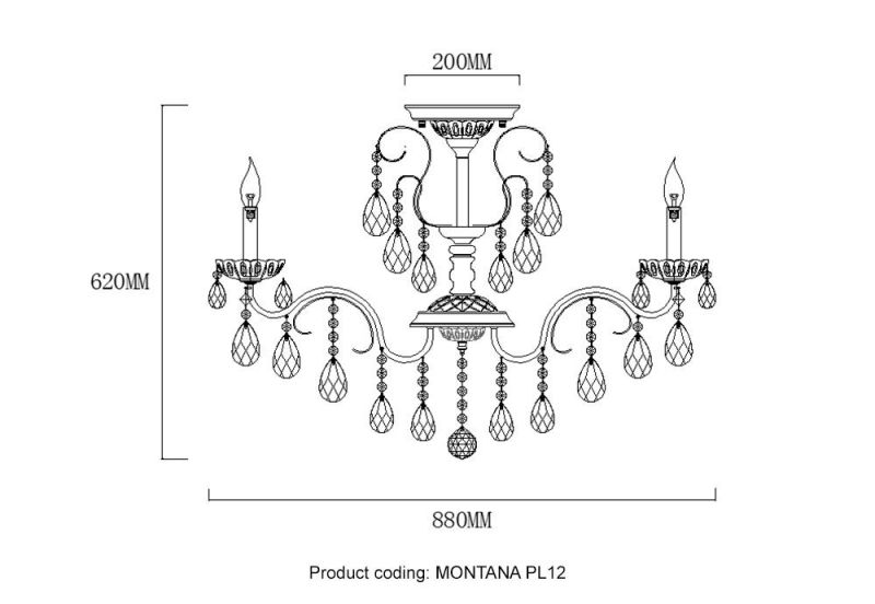 Светильник потолочный Crystal Lux MONTANA PL12