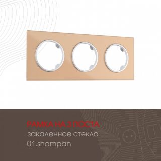 Рамка на 3 поста 502.01-3.shampan Arte Milano